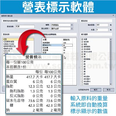 營養標示計算軟體
